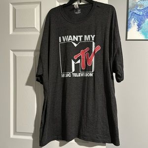 MTV Graphic Print Logo T Shirt Men’s 4X Gray Short Sleeve big and tall